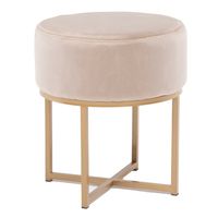 Puff Velvet Patas Doradas 40X45 Cm Pouff