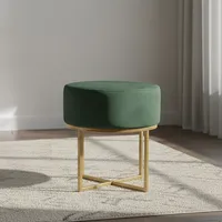 Puff Velvet Patas Doradas 40X45 Cm Pouff