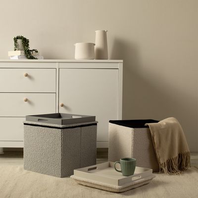 Imagen 2 del producto Puff Plegable Con Bandeja + Almacenaje 40X40 Cm Teddy Pouff