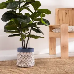 ROBERTA ALLEN - Canasto Tela Flores 30X32Cm