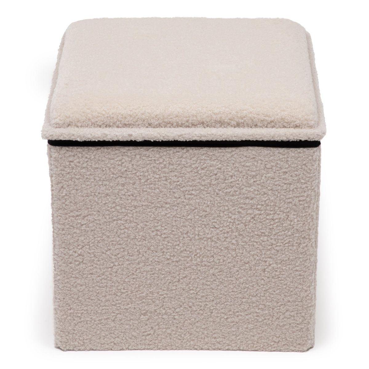MICA - Puff Plegable Con Bandeja + Almacenaje 40X40 Cm Teddy Pouff Mica
