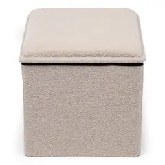 MICA - Pouff Teddy Blanco 40 Cm