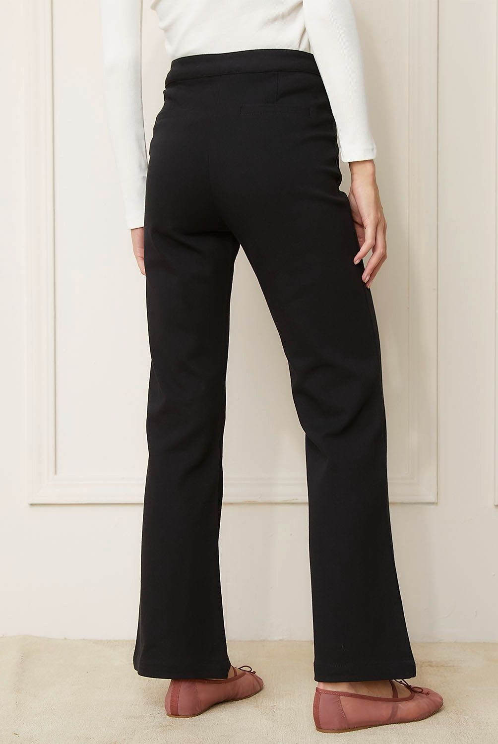 BASEMENT - Pantalón Basement Flare Tiro Alto Mujer Algodón