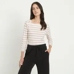 APOLOGY - Polera Manga Larga Algodón Rayas Mujer