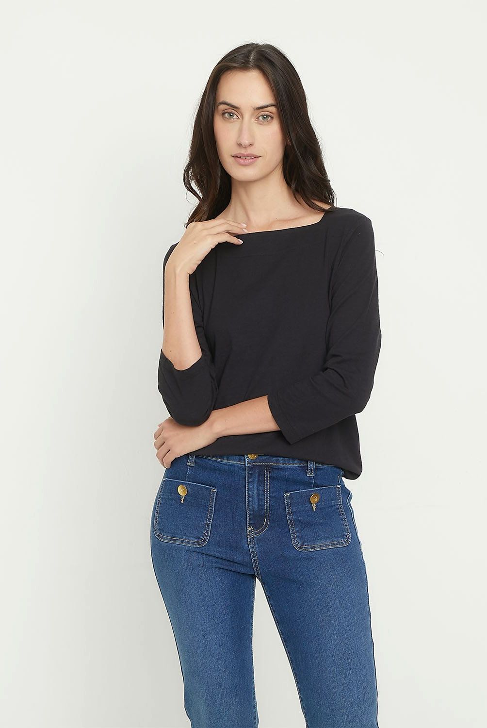 APOLOGY - Polera Manga Larga Algodón Rayas Apology Mujer