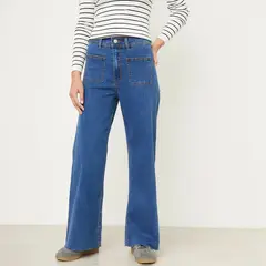 SYBILLA - Jeans Marine Tiro Alto Mujer