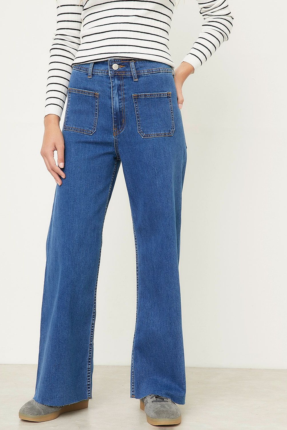 SYBILLA - Jeans Wide Leg Tiro Alto Mujer Sybilla Algodón Denim