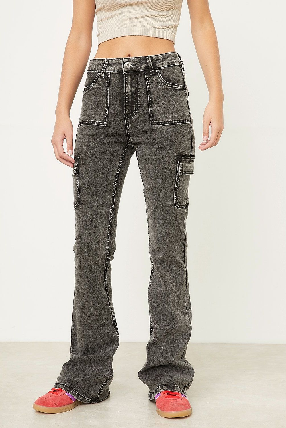 SYBILLA - Jeans Sybilla Flare Tiro Medio Mujer Algodón
