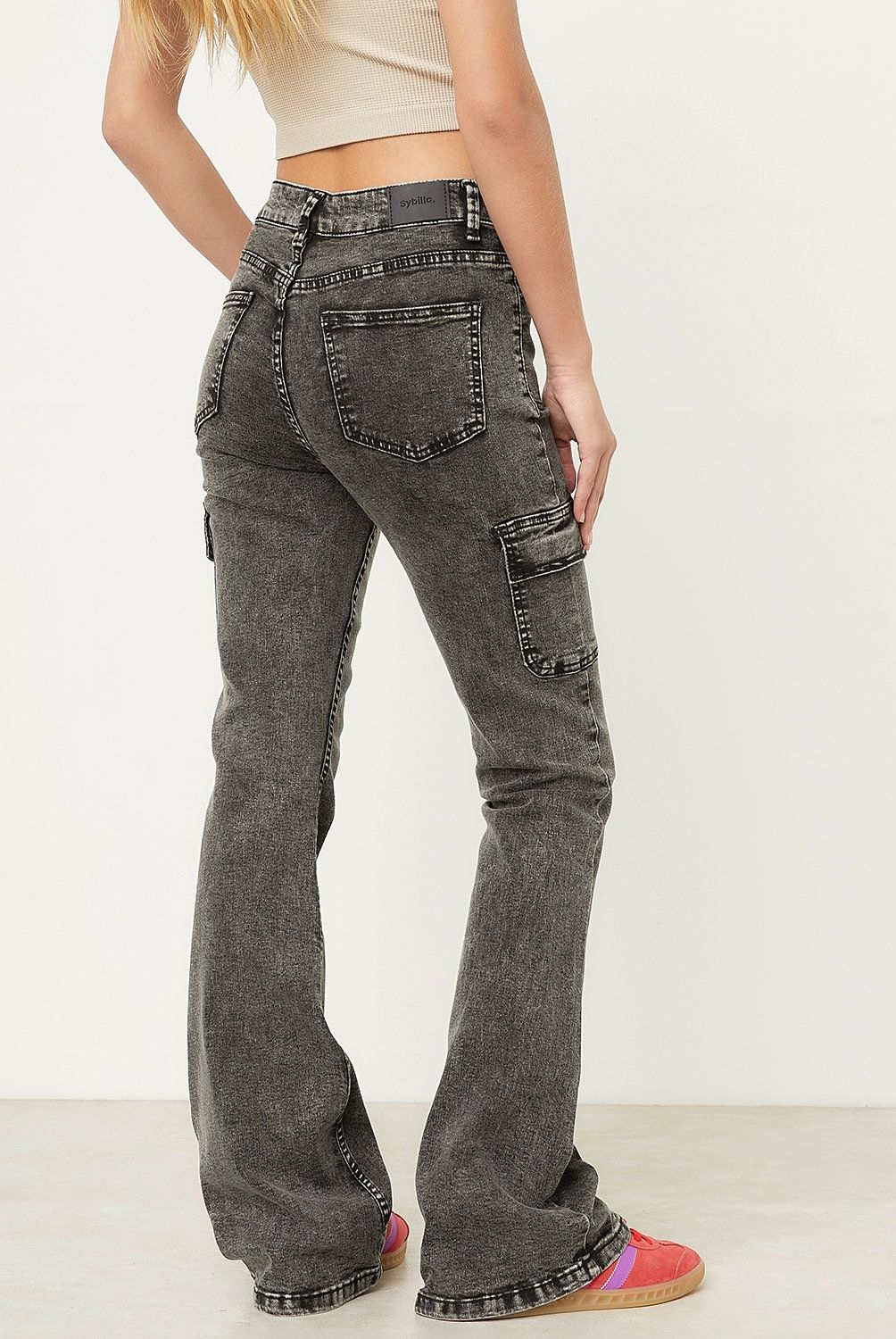 SYBILLA - Jeans Sybilla Flare Tiro Medio Mujer Algodón