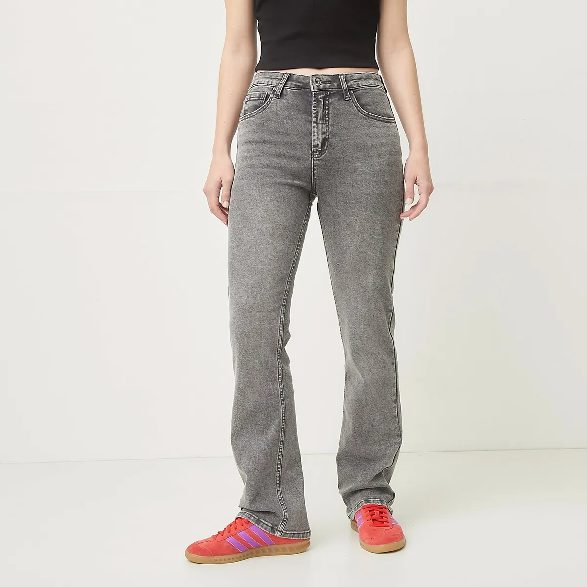 SYBILLA - Jeans Straight Tiro Alto Mujer Sybilla