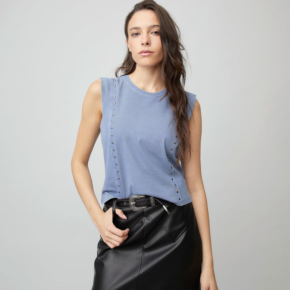 AMERICANINO - Polera Americanino Algodón Sin Mangas Mujer Estilo Casual