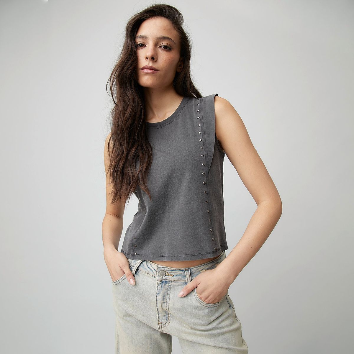 AMERICANINO - Polera Americanino Algodón Sin Mangas Mujer Estilo Casual