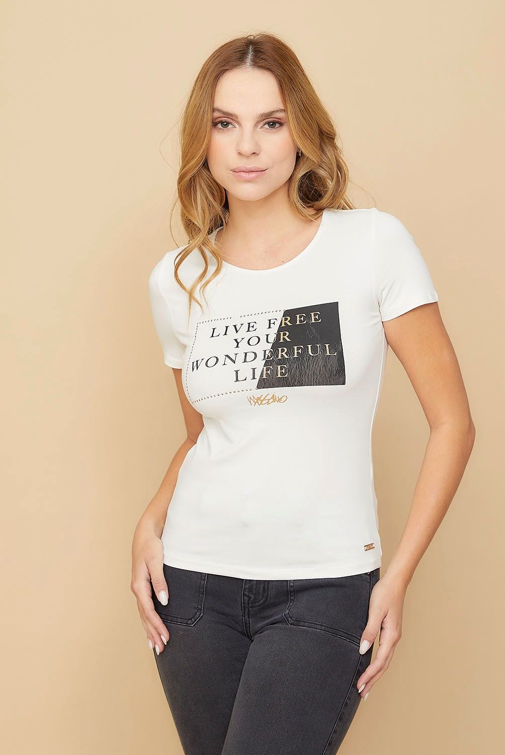 MOSSIMO - Polera Manga Corta Algodón Mujer Mossimo