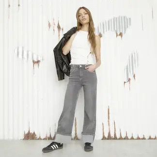 AMERICANINO - Jeans Wide Leg Tiro Medio Mujer