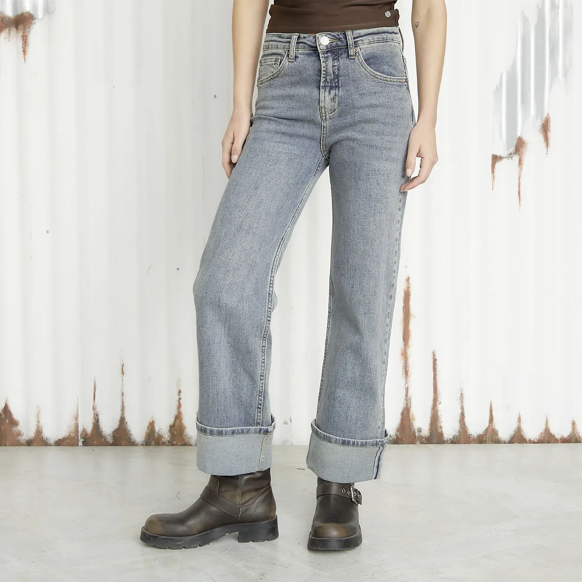 AMERICANINO - Jeans Wide Leg Tiro Alto Mujer Americanino
