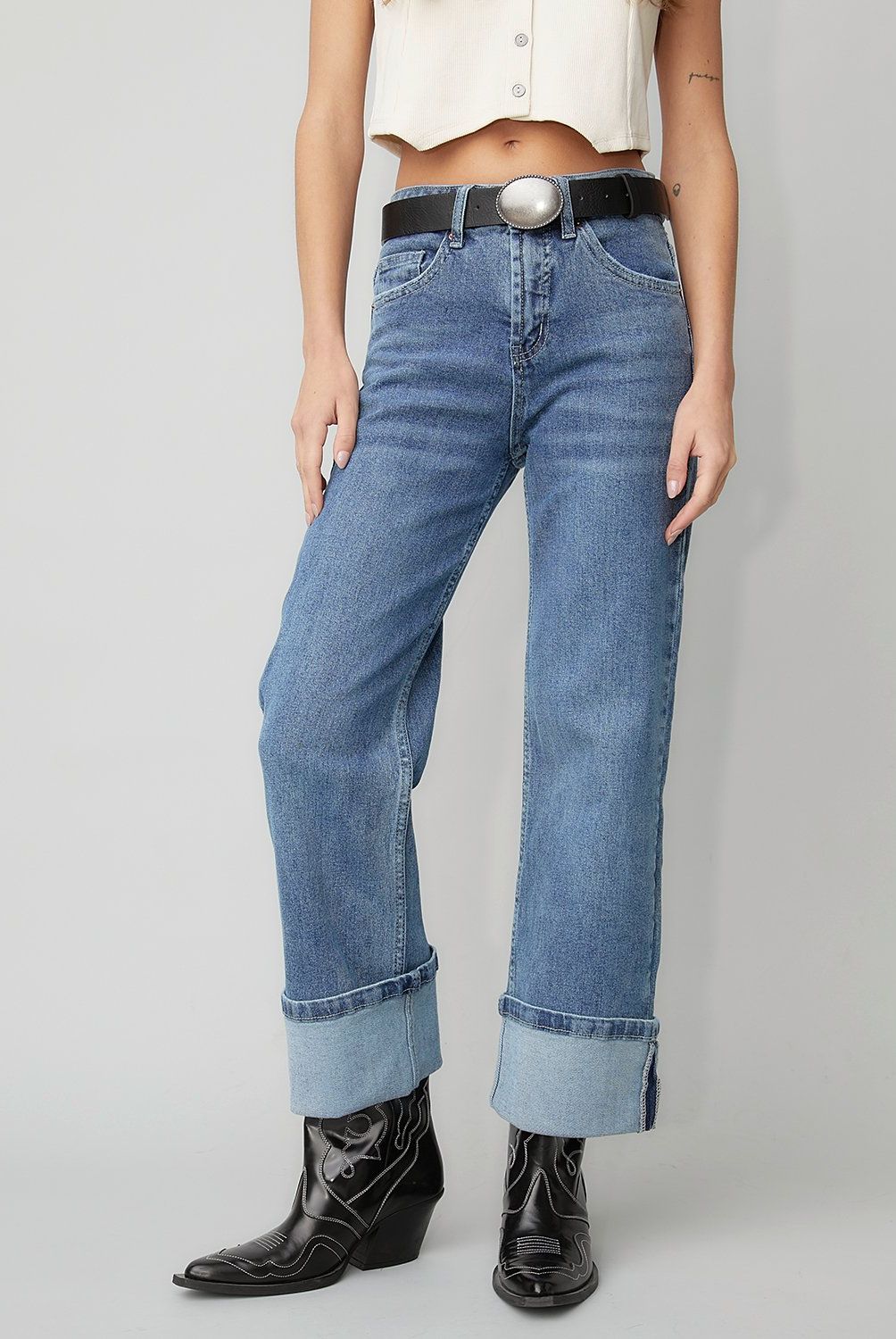 AMERICANINO - Jeans Wide Leg Tiro Alto Mujer Americanino