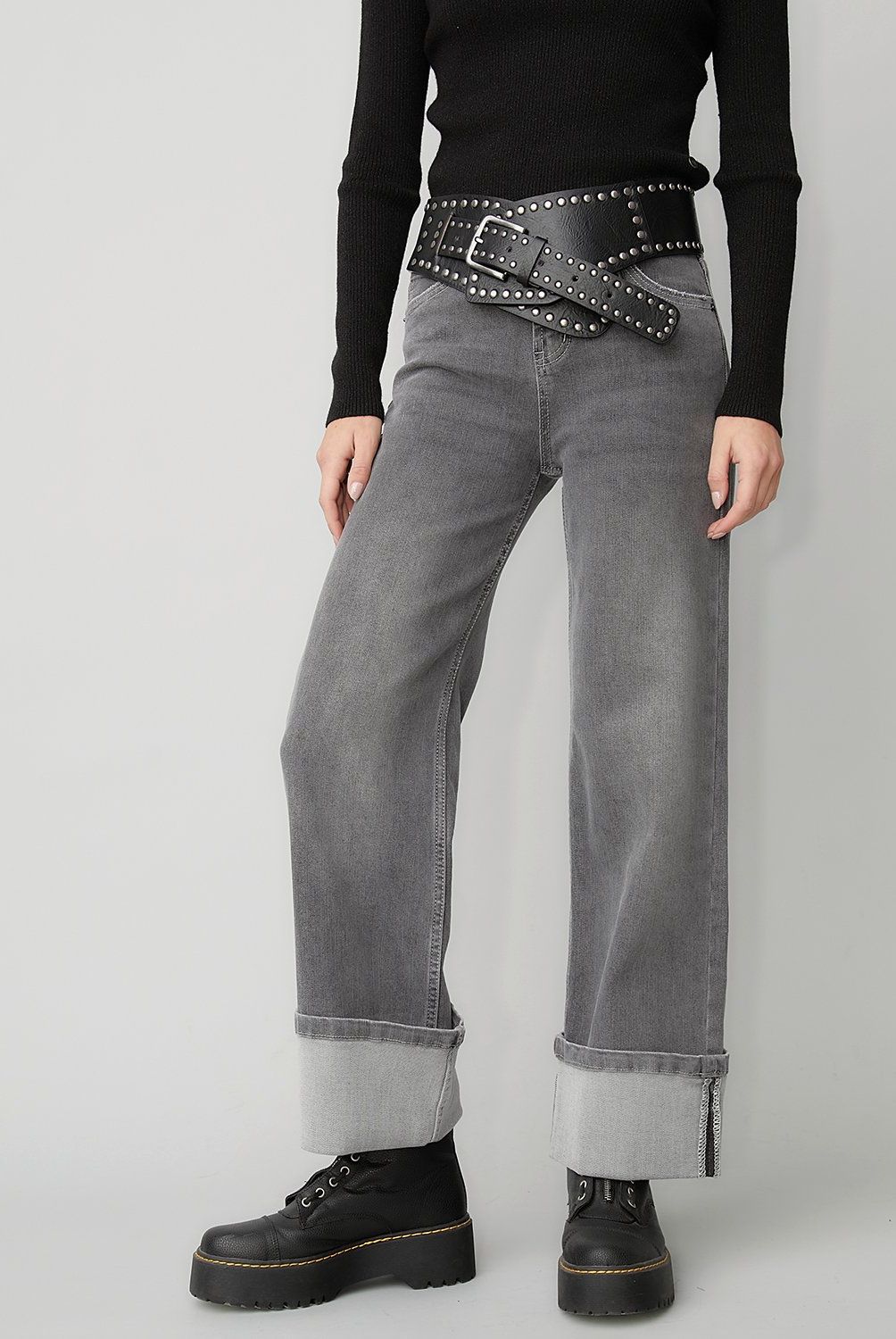 AMERICANINO - Jeans Wide Leg Tiro Alto Mujer Americanino