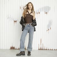 Jeans Wide Leg Tiro Medio Mujer