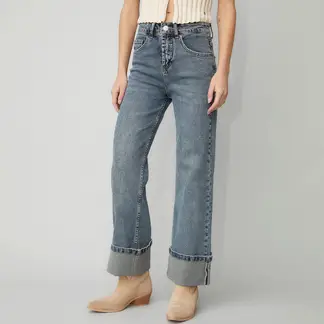 AMERICANINO - Jeans Wide Leg Tiro Alto Mujer