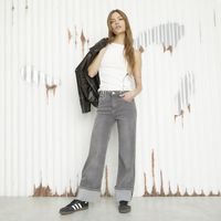 Jeans Wide Leg Tiro Medio Mujer