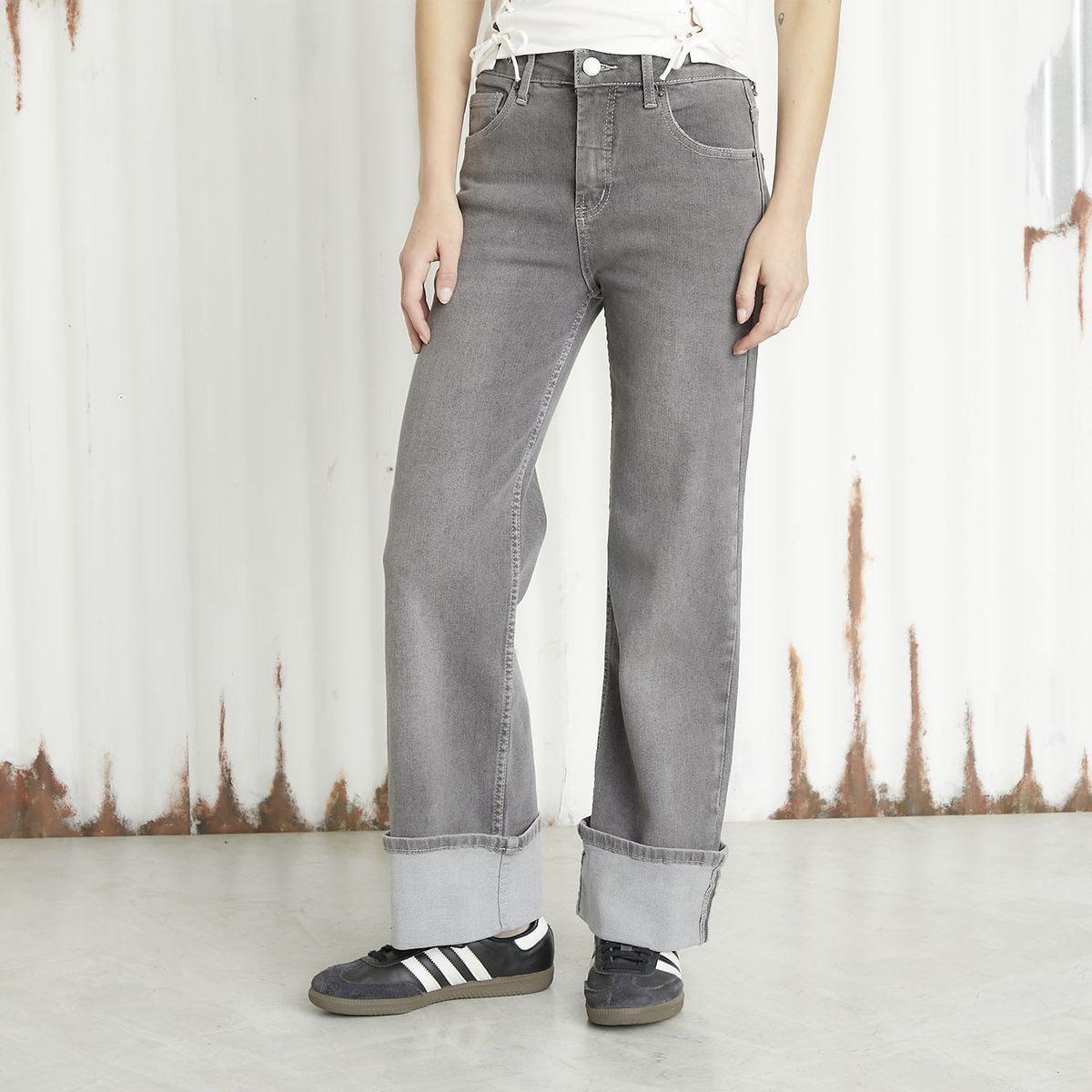 AMERICANINO - Jeans Wide Leg Tiro Medio Mujer Americanino