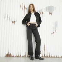 Jeans Wide Leg Tiro Medio Mujer