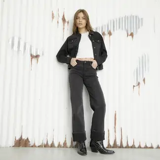 AMERICANINO - Jeans Wide Leg Tiro Medio Mujer