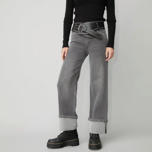 AMERICANINO - Jeans Wide Leg Tiro Alto Mujer