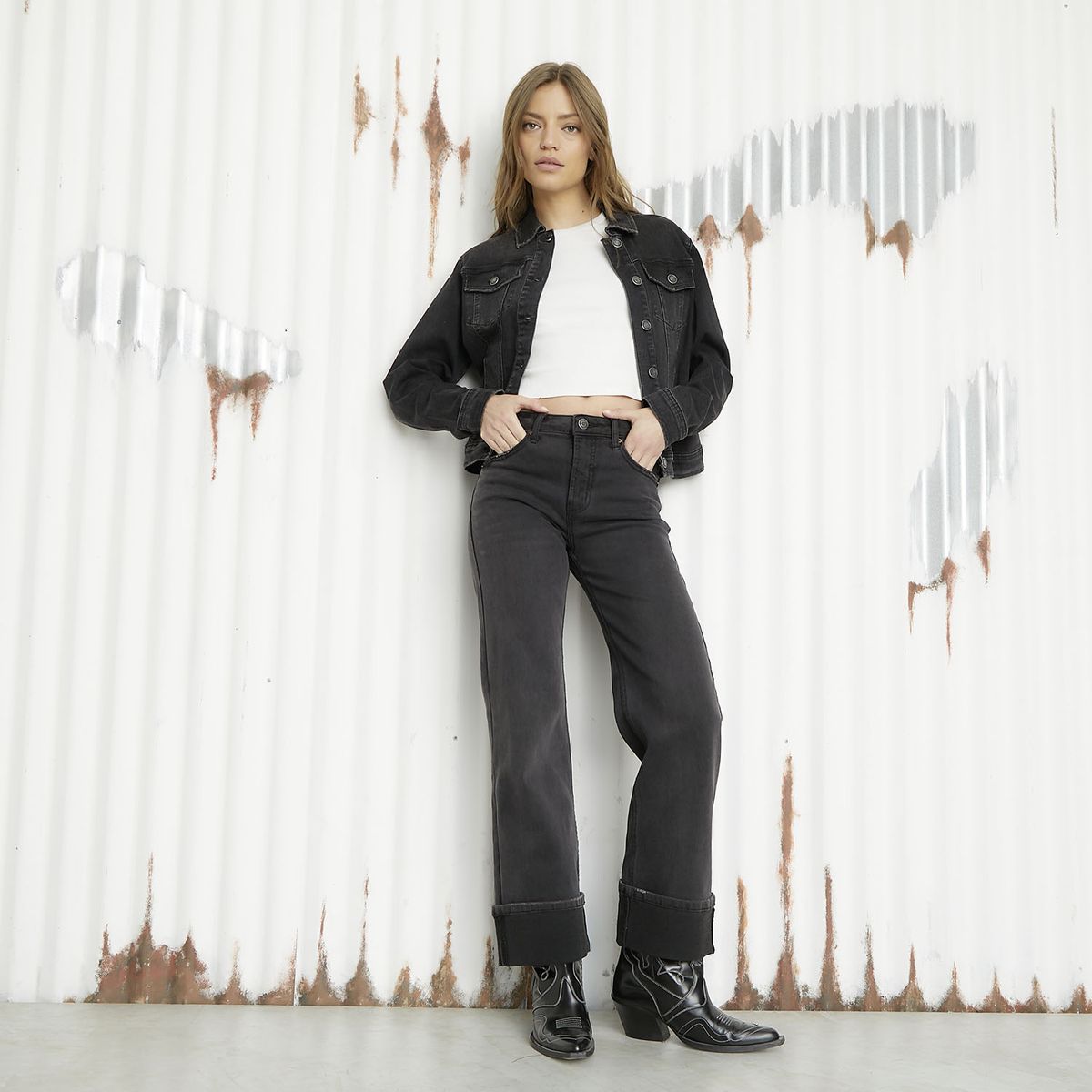 AMERICANINO - Jeans Wide Leg Tiro Alto Mujer Americanino