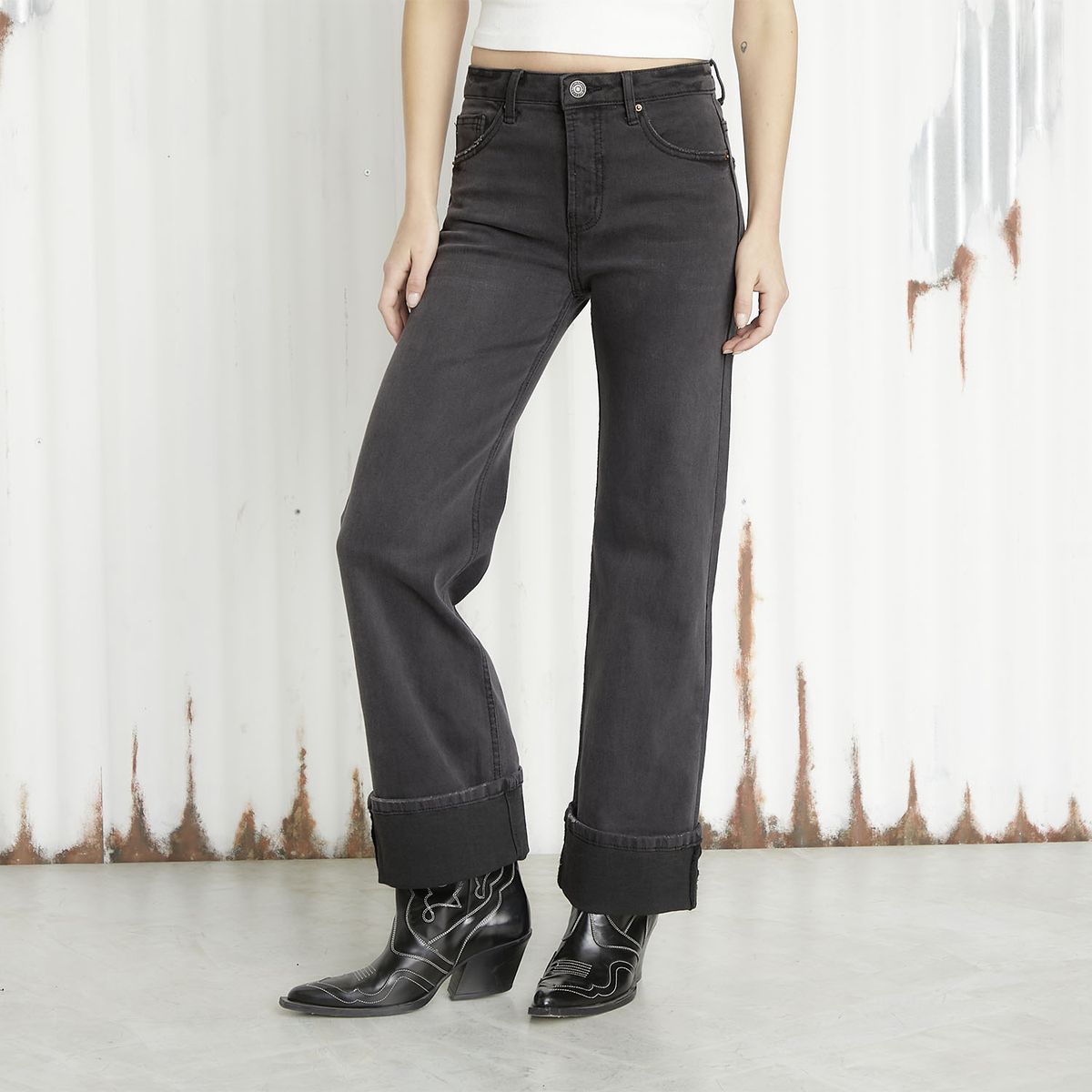AMERICANINO - Jeans Wide Leg Tiro Medio Mujer Americanino