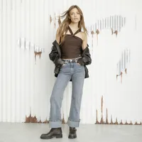 Jeans Wide Leg Tiro Medio Mujer