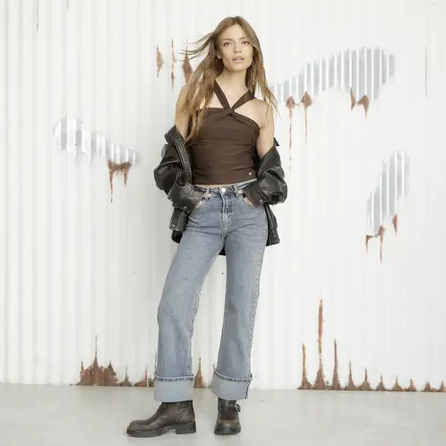 AMERICANINO - Jeans Straight Tiro Medio Mujer
