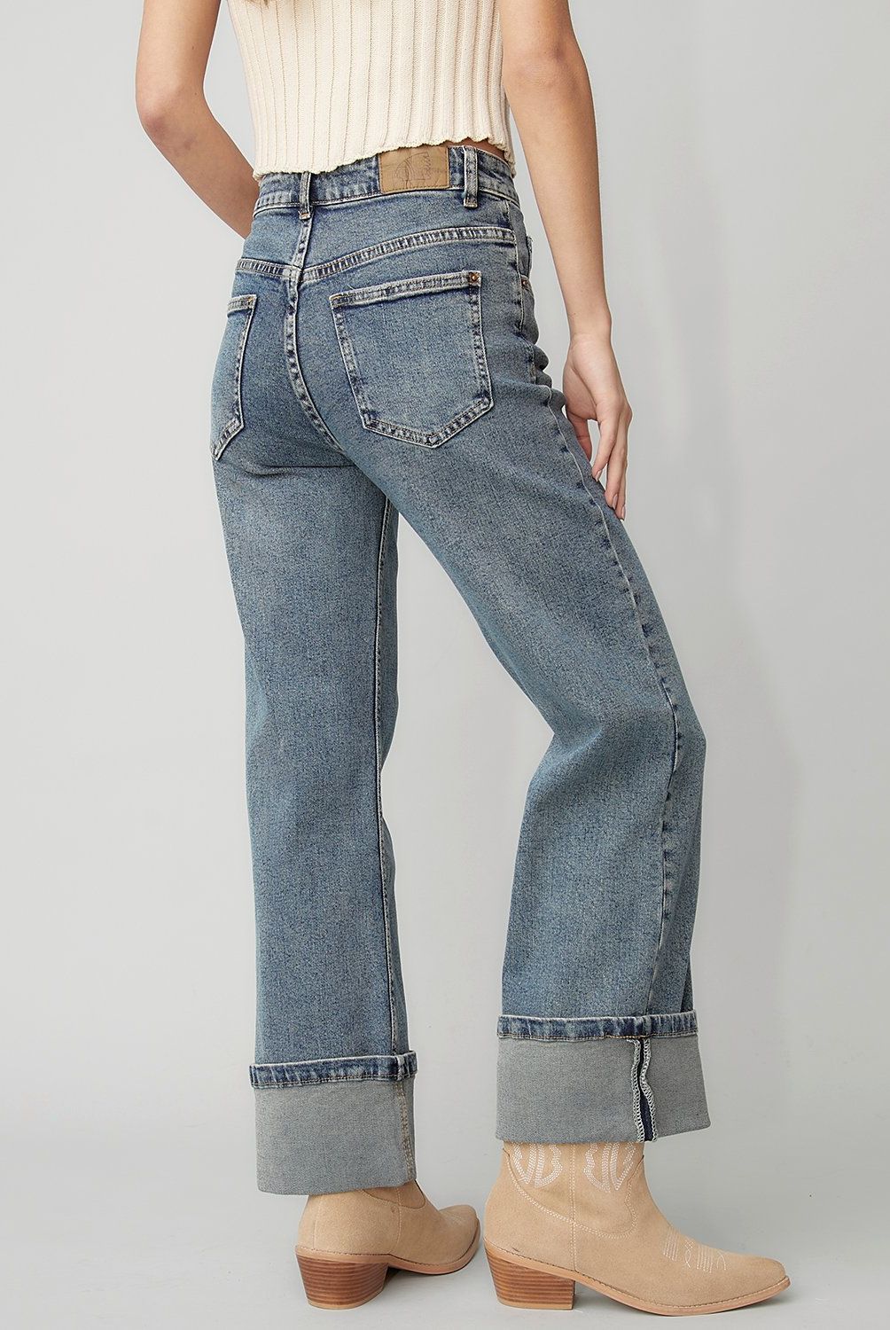 AMERICANINO - Jeans Wide Leg Tiro Alto Mujer Americanino