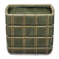Maceta Cuadrada Verde 15Cm