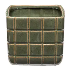 MICA - Maceta Cuadrada Verde 15Cm