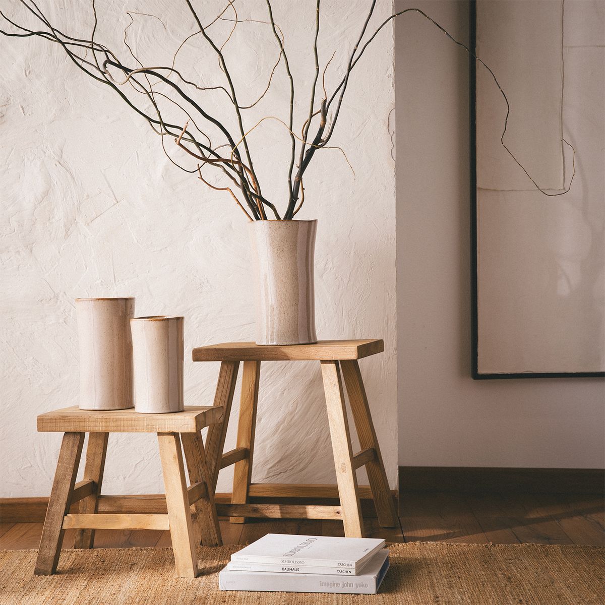 CASA CANTABRIA - Jarrón Florero Cerámica Café Adorno Decorativo Casa Cantabria