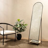 Espejo Pie Arco Negro 42X170 cm De Pared Decorativo