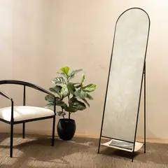 BASEMENT HOME - Espejo Pie Arco Negro 42X170 Cm