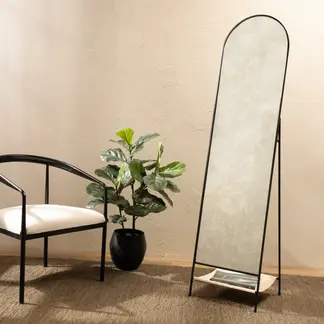 BASEMENT HOME - Espejo Pie Arco Negro 42X170 Cm
