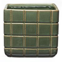 Maceta Cuadrada Verde 18Cm