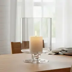 BASEMENT HOME - Candelabro Vidrio Cilindro 12X16.5 Cm Adorno Decorativo