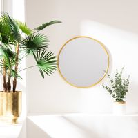 Espejo Redondo Dorado 50 Cm