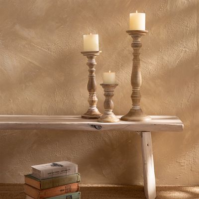 Imagen 2 del producto Candelabro Madera 40 Cm Adorno Decorativo