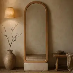 ROBERTA ALLEN - Espejo Rectangular Con Arco Y Marco De Madera 60X140 Cm
