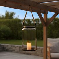 Fanal Vidrio Cuerda 25 Cm Farol Adorno Decorativo