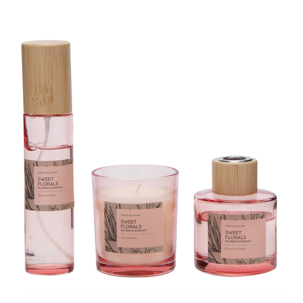 ROBERTA ALLEN - Set Vela 132Ml + Difusor 80Ml + Spray 80Ml Aroma Dulce Floral Roberta Allen