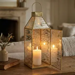 CASA CANTABRIA - Farol Dorado 40X15 Cm Adorno Decorativo