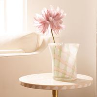 Florero Con Lineas Vidrio Adorno Decoración