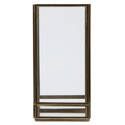 Imagen 2 del producto Farol Dorado Vidrio 21X10 Cm Adorno Decorativo