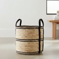 Canasto Decorativo Crudo con Negro 33x31cm